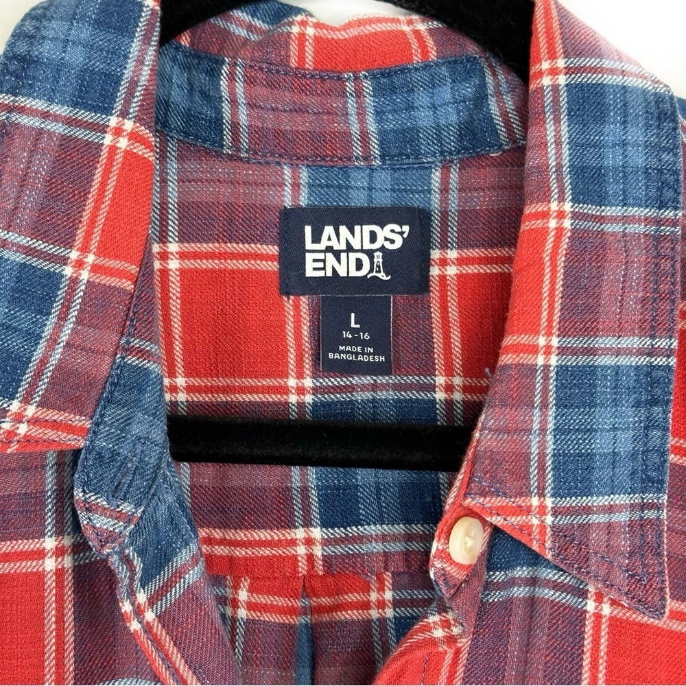 Lands End plaid button down shirt - Picture 3 of 5